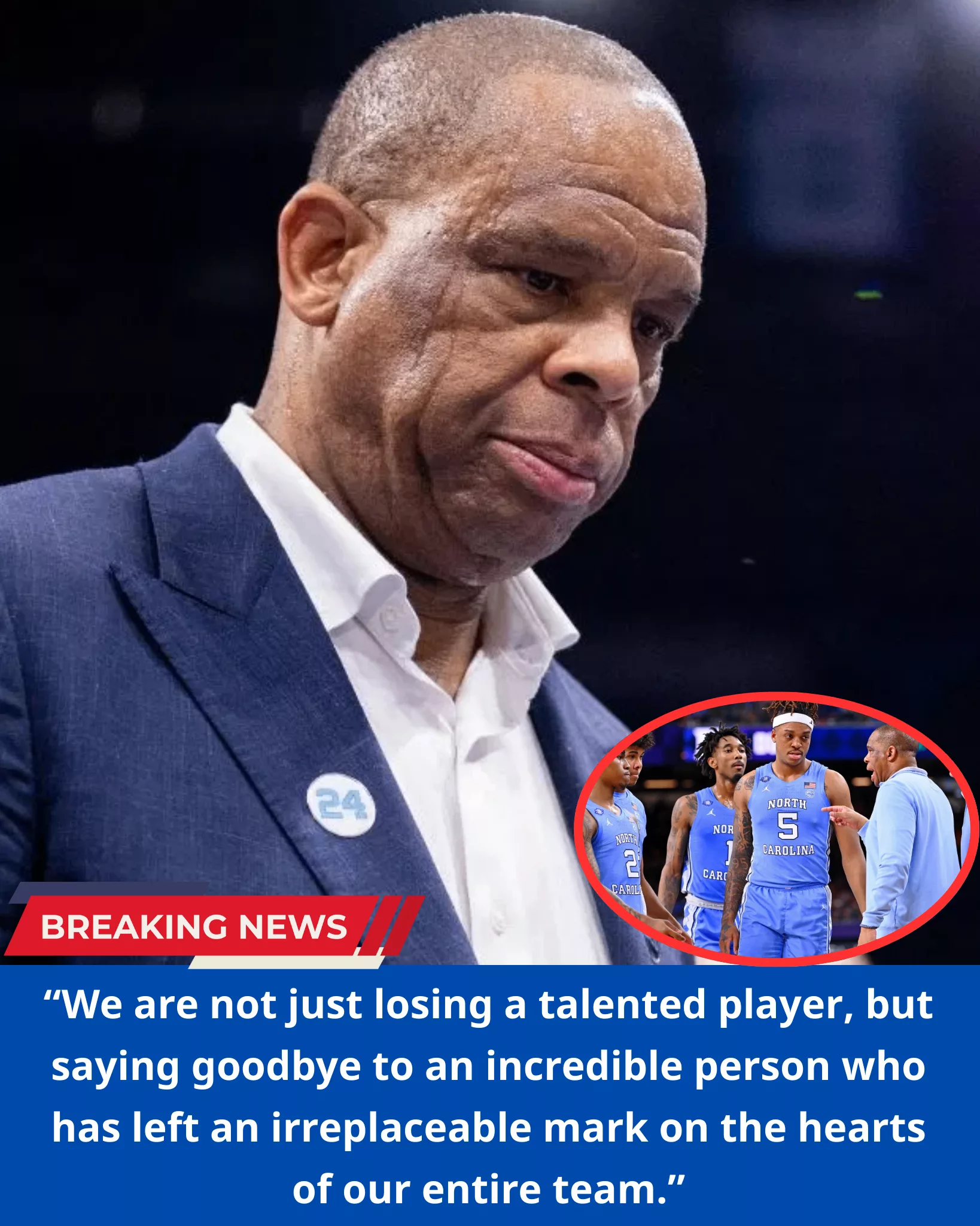 “WE WILL MISS YOU A LOT”: A North Carolina Tar Heels men’s basketball star will leave the team after this season, head coach Hubert Davis has confirmed…