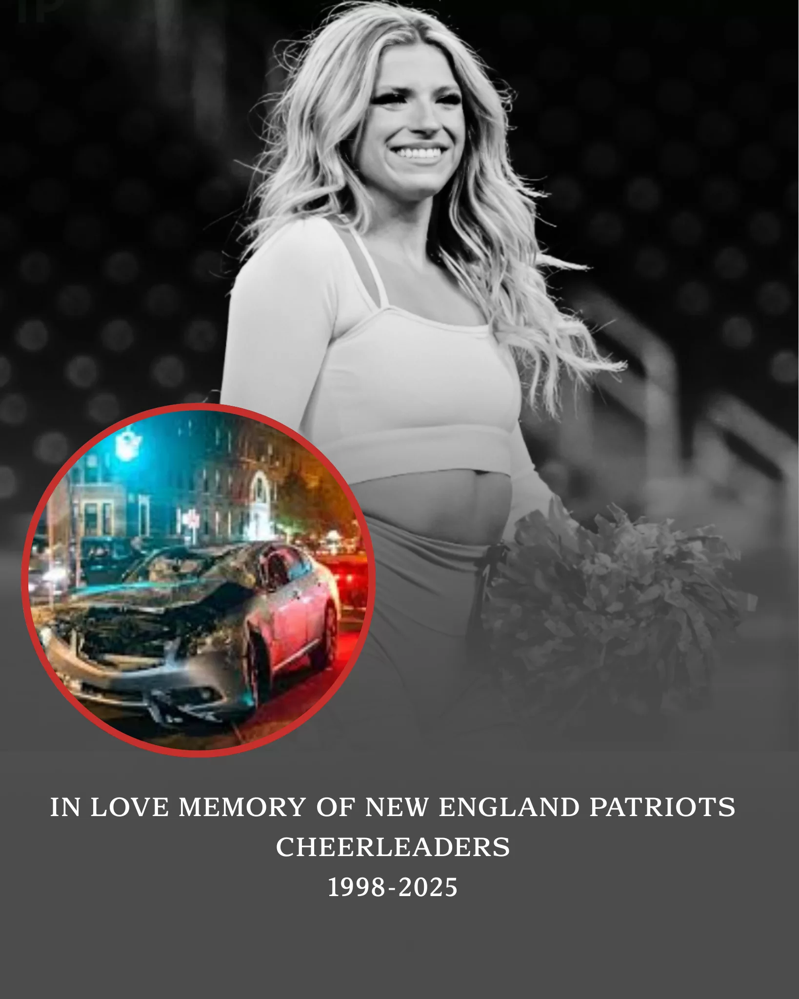 SAD NEWS: Rookie New England Patriots cheerleader, after a night of lifting spirits despite the team's crushing loss, was tragically involved in a horrific accident on her way home — leaving fans and the football community in shock... Currently, she is...