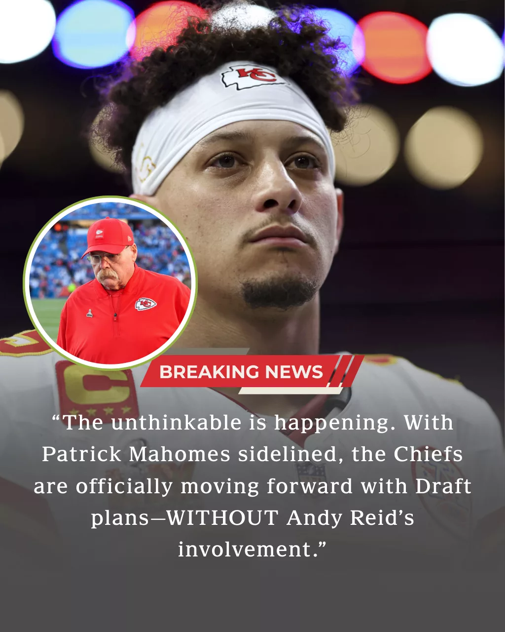 The Unthinkable Gap: Andy Reid Steps Back as Chiefs Scout Successors for a Sidelined Mahomes