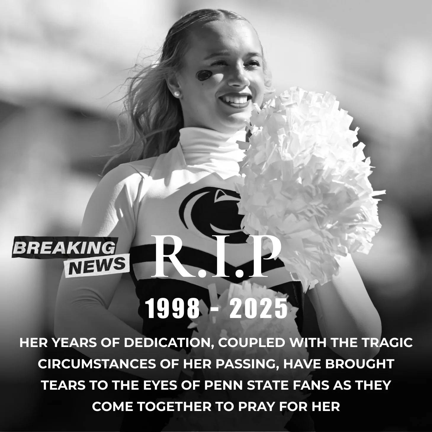 π A longtime Penn State cheerleader, who devoted many years to serving Penn State fans, has passed away at the age of 27 following a heartbreaking family dispute, leaving behind a 3-year-old child.