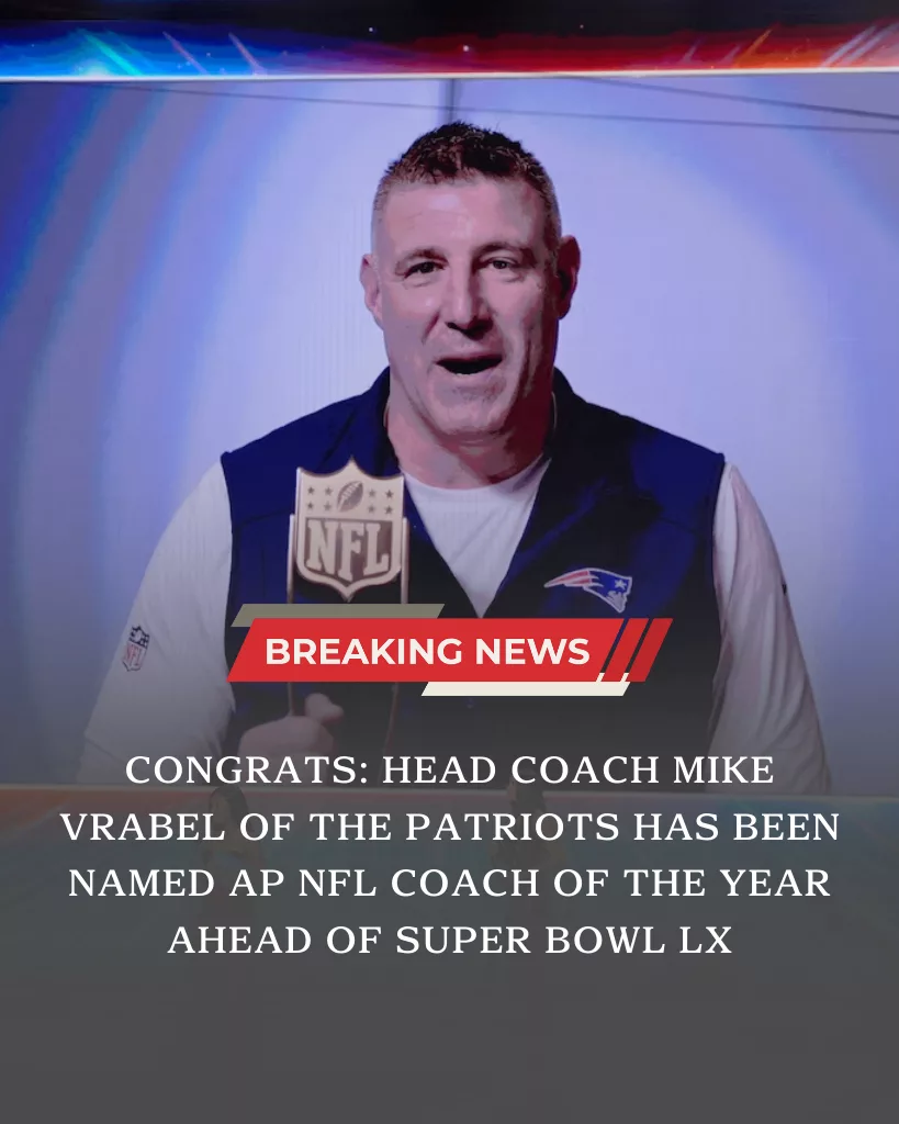 CONGRATS: Mike Vrabel Honored by AP as NFL Coach of the Year After Turning Around the New England Patriots